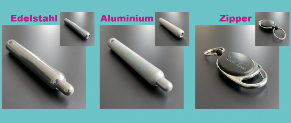 tippi Auswahl zwischen Aluminium oder Edelstahl und Zipper Alltagsheld gegen Corona COVID-19